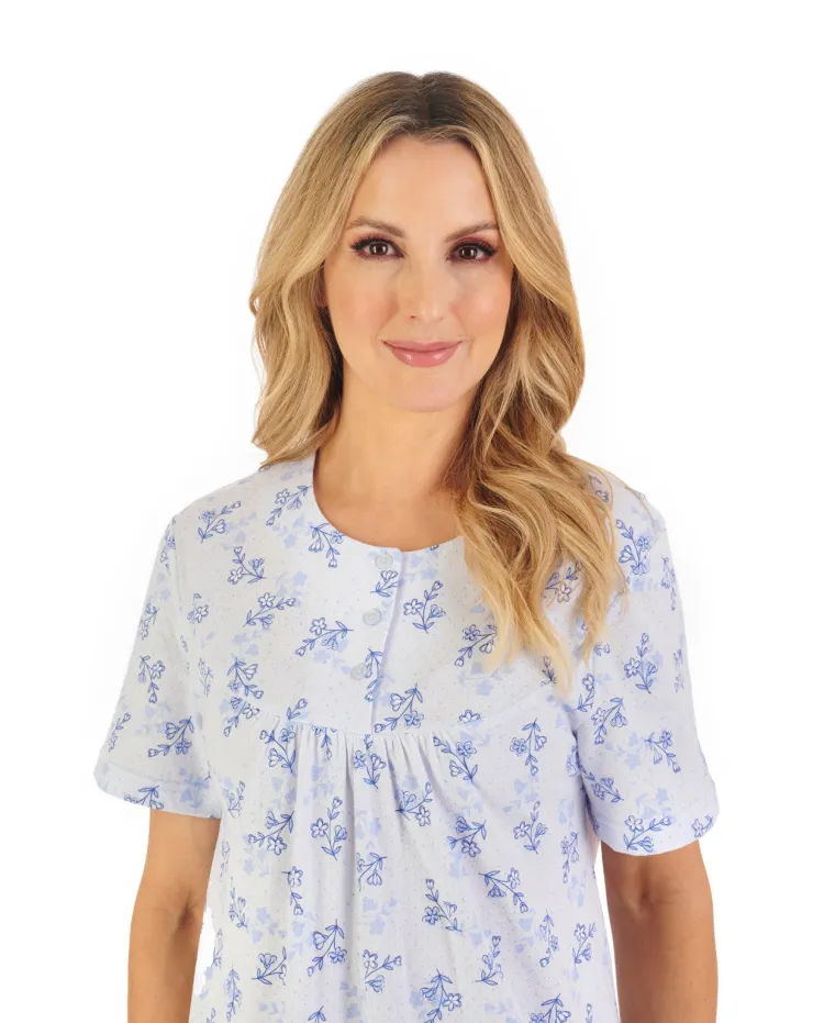 Floral Print 42" Jacquard Jersey Nightdress ND06105