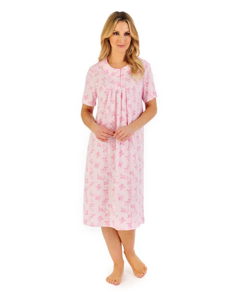 Floral Print 42" Jacquard Jersey Nightdress ND06105