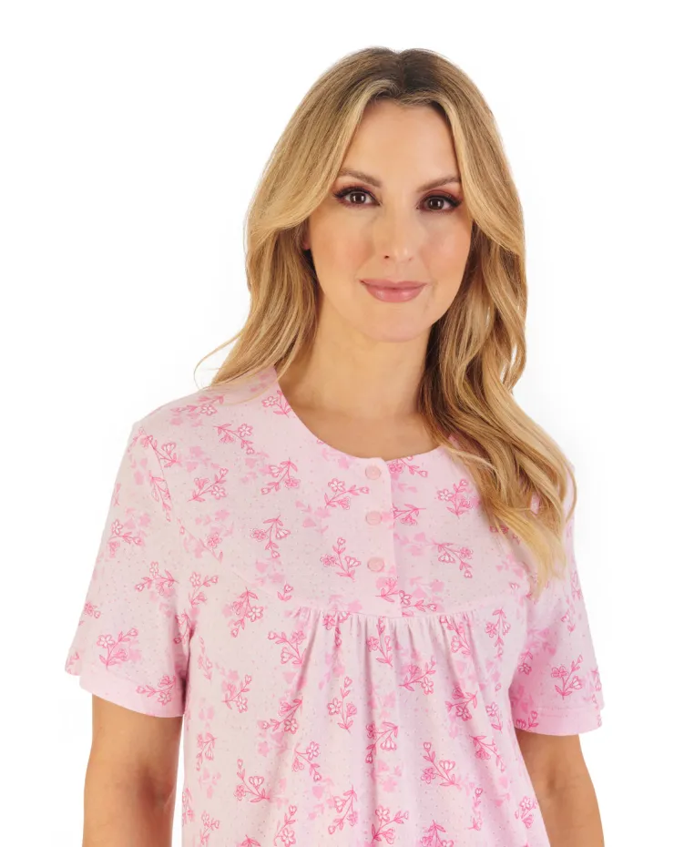 Floral Print 42" Jacquard Jersey Nightdress ND06105