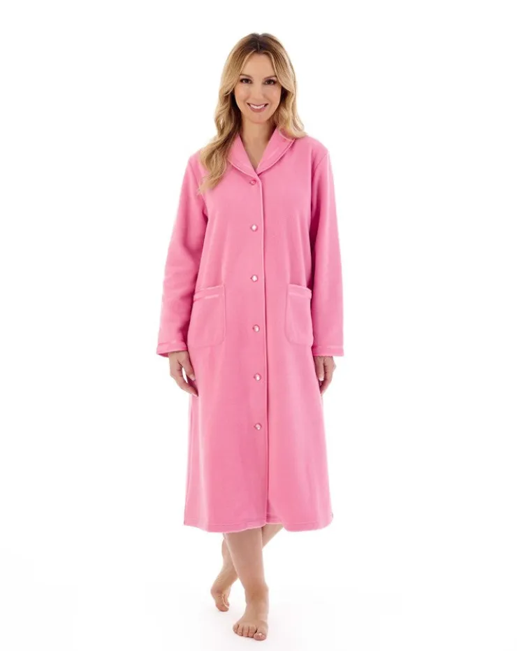 Polar Fleece 45" Button Trough Housecoat HC6321