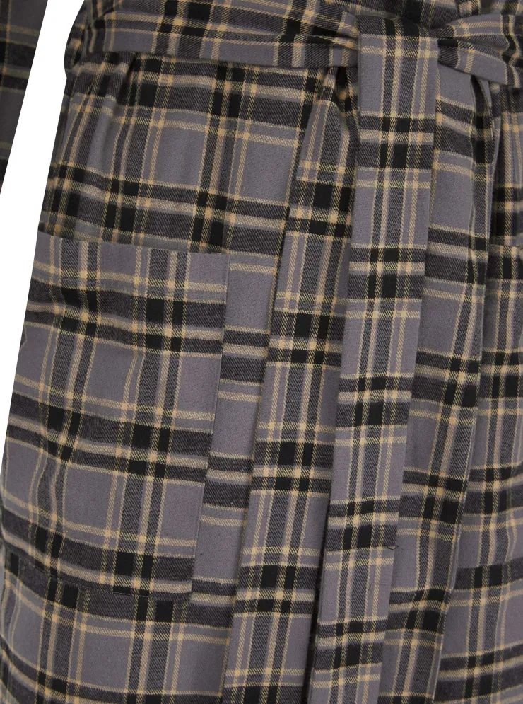 Yarn Dyed Woven Check Shawl Collar Wrap WR06808