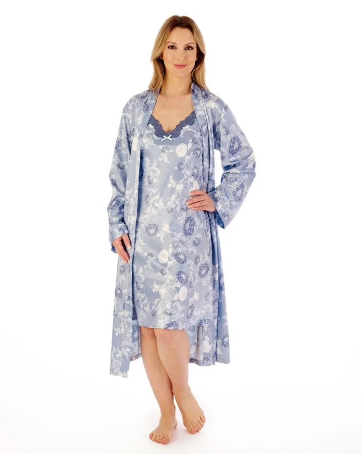 Floral Satin 38" Chemise GL02720