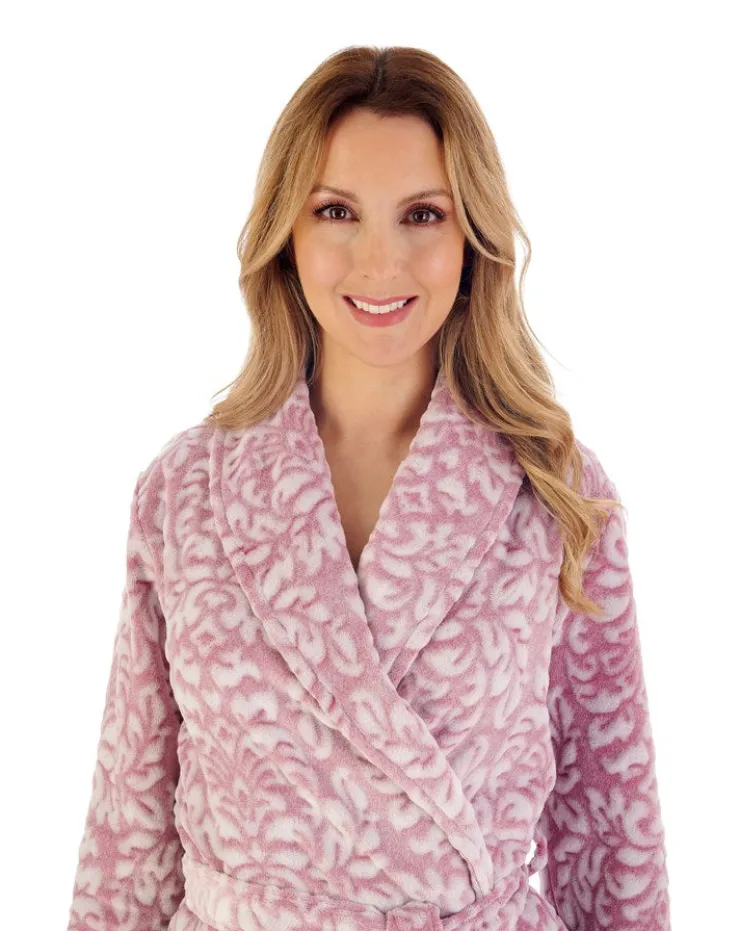 Two-Tone Shaved 46" Wrap Housecoat HC02333