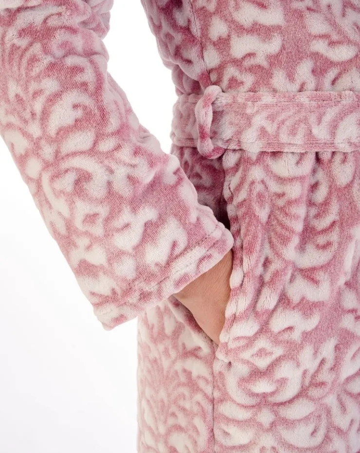 Two-Tone Shaved 46" Wrap Housecoat HC02333