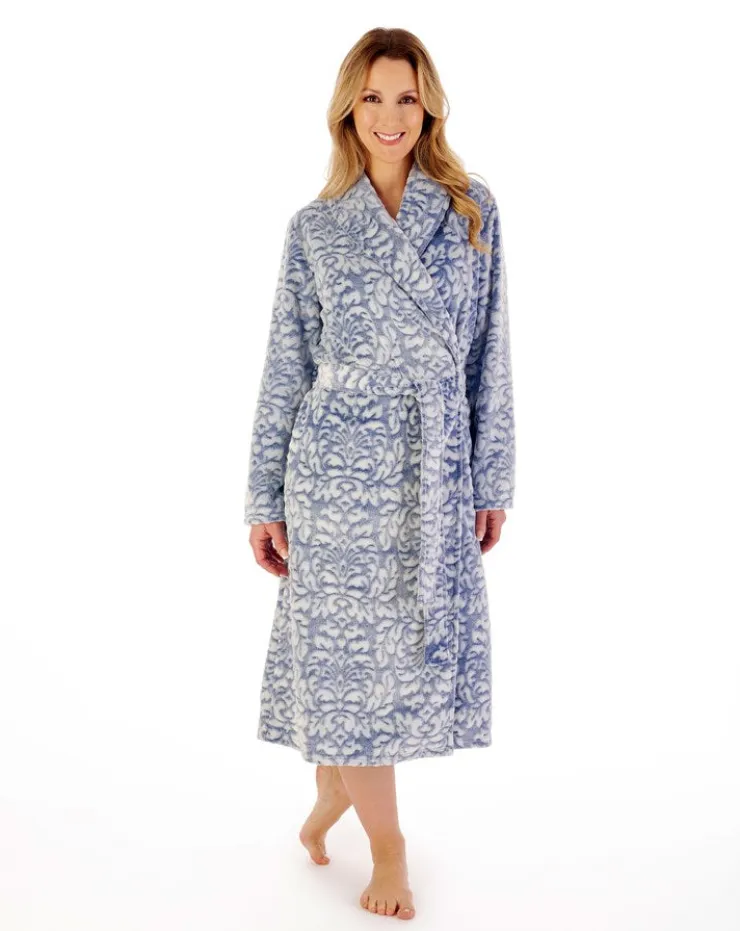Two-Tone Shaved 46" Wrap Housecoat HC02333