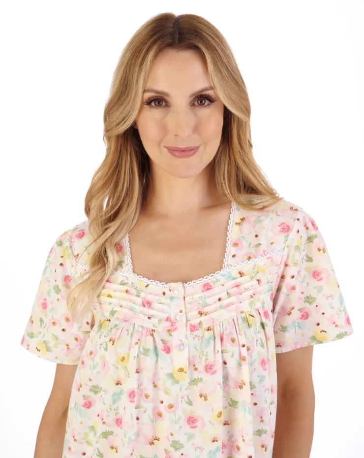 Watercolour Floral Print 42" Woven Nightdress ND05230