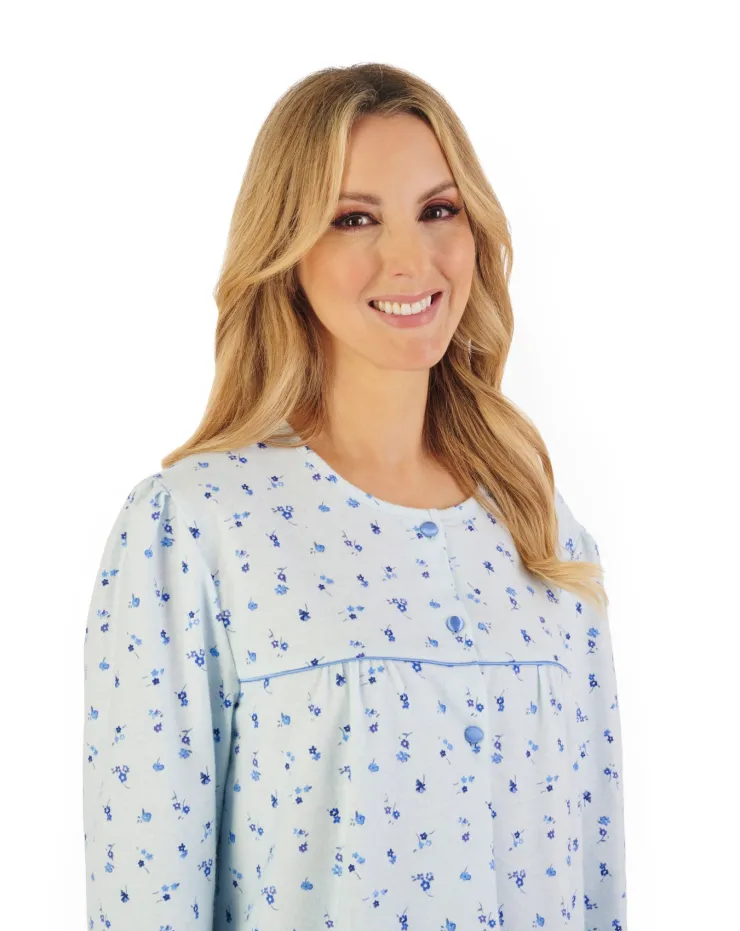 Floral Printed Luxury Flannel 43" Woven Nightdress ND06210