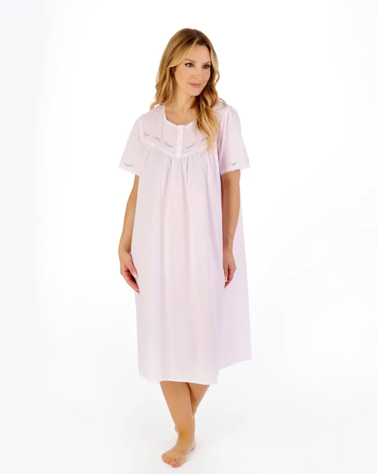 Lavender Embroidered 42" Woven Nightdress ND04253