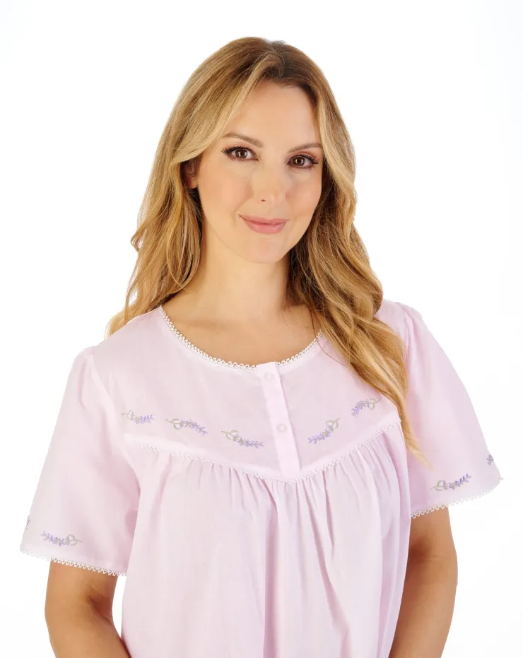 Lavender Embroidered 42" Woven Nightdress ND04253