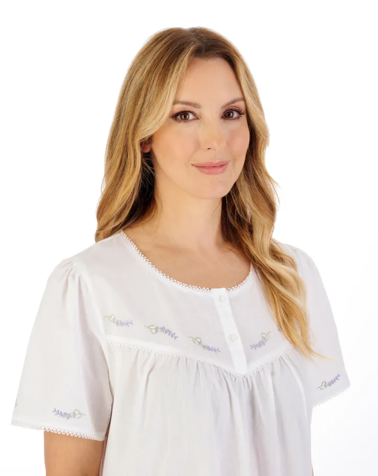 Lavender Embroidered 42" Woven Nightdress ND04253