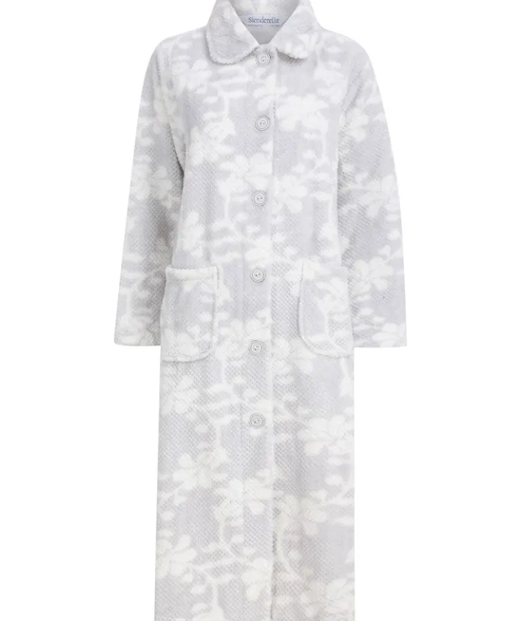 Printed Mini Waffle 46" Button Through Housecoat HC66360