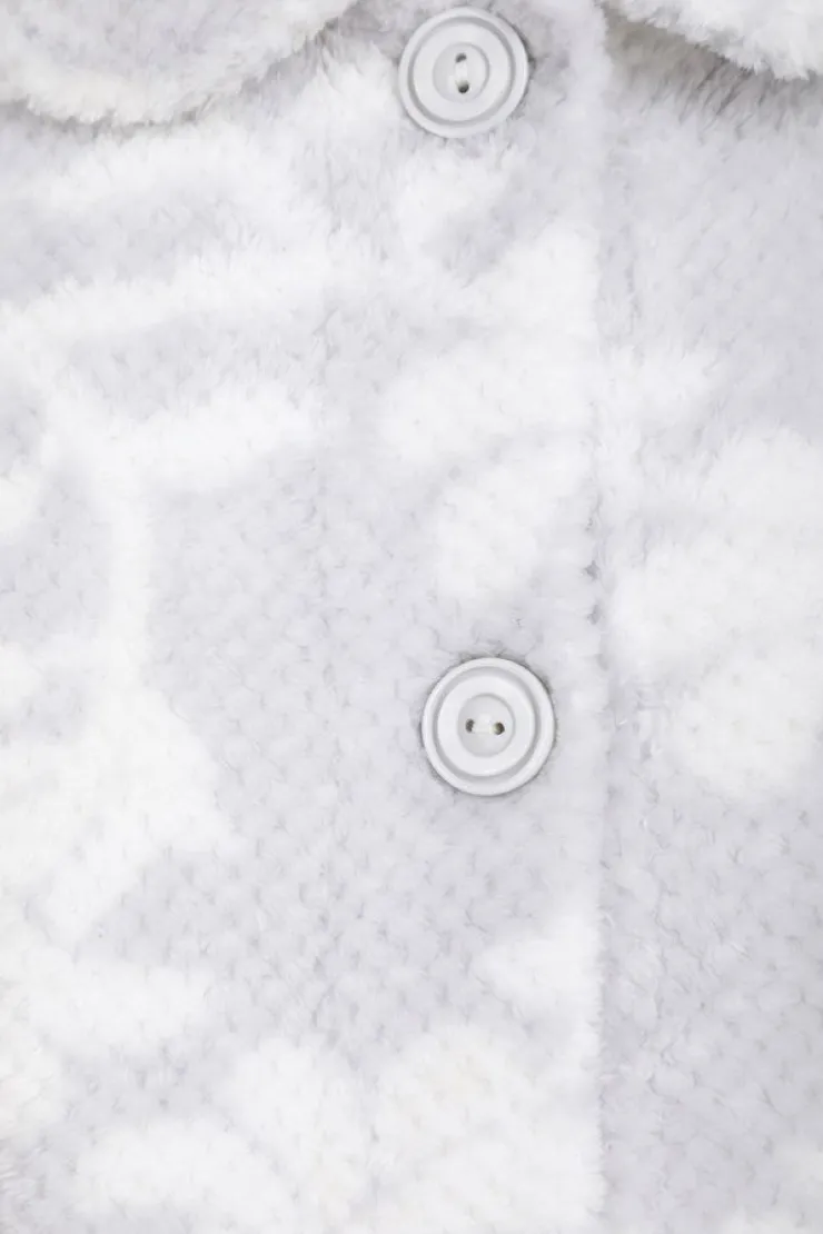 Printed Mini Waffle 46" Button Through Housecoat HC66360