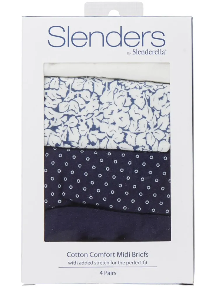 Slenders Cotton Pattern Midi Brief BF84
