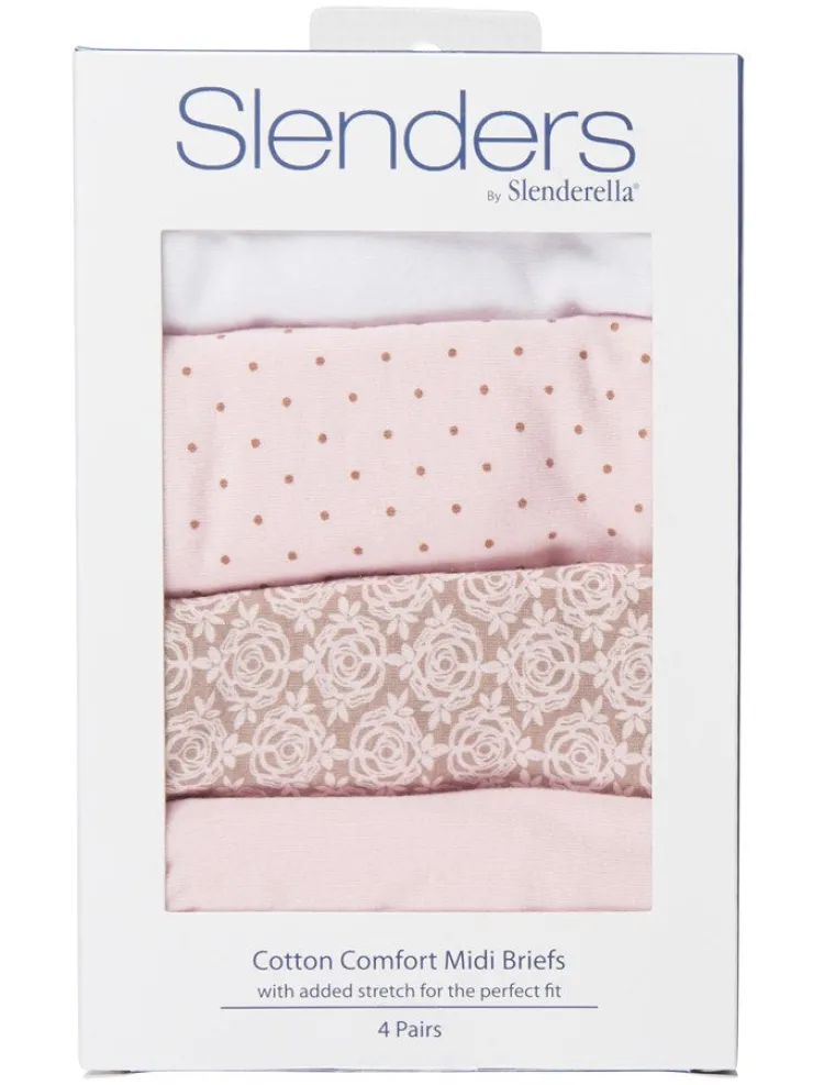 Slenders Cotton Pattern Midi Brief BF84