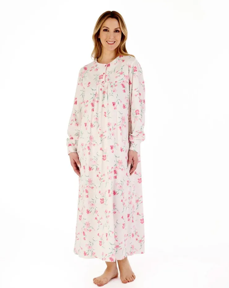 Picot Trim Floral 50" Jersey Nightdress ND88109