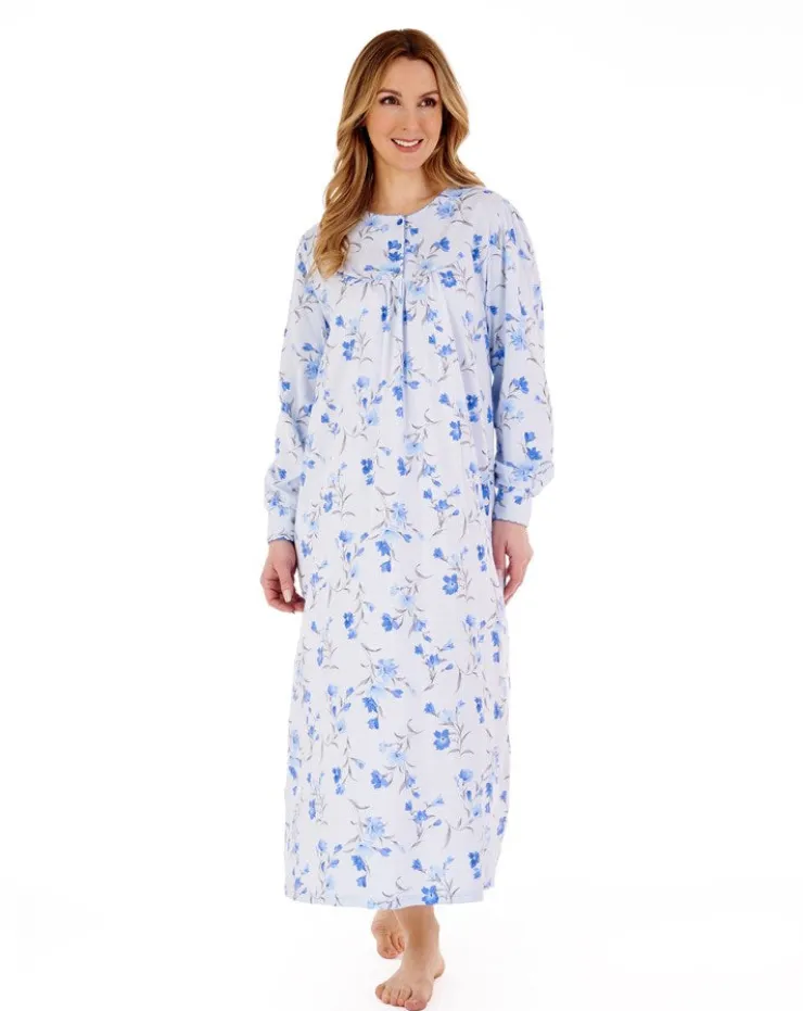 Picot Trim Floral 50" Jersey Nightdress ND88109
