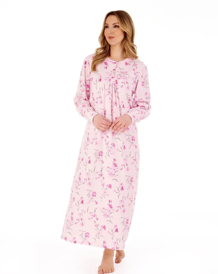 Picot Trim Floral 50" Jersey Nightdress ND88109
