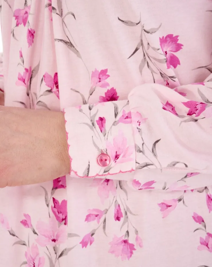 Picot Trim Floral 50" Jersey Nightdress ND88109