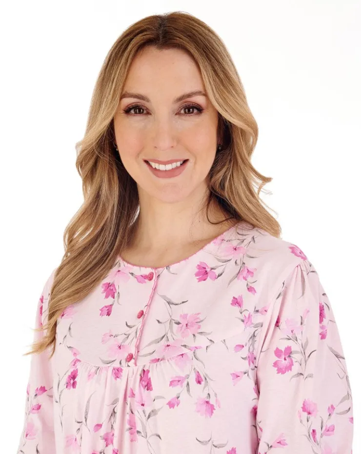 Picot Trim Floral 50" Jersey Nightdress ND88109