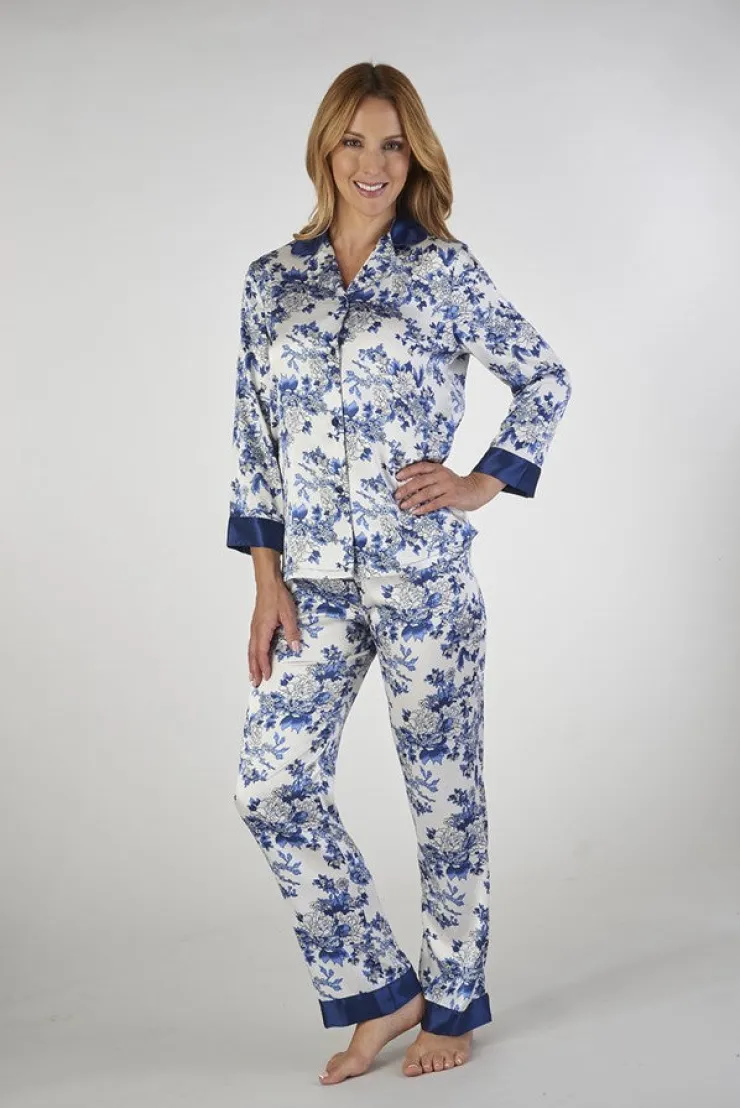 Floral Satin Tailored Pyjama GL2773