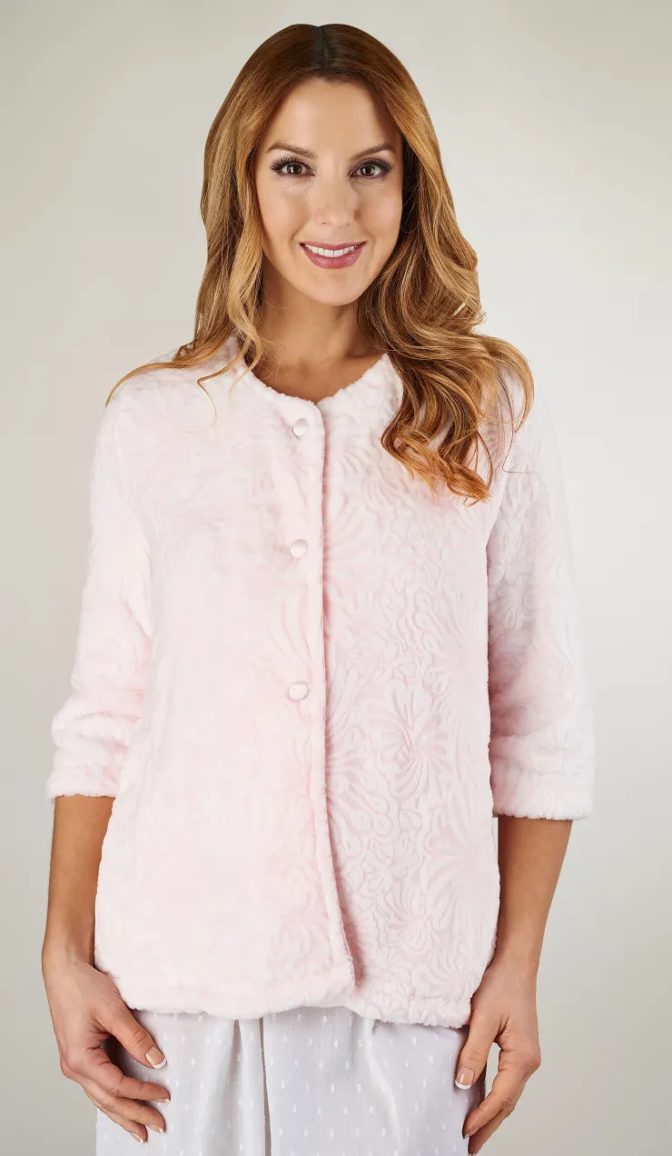 Flannel Fleece 24" Button Through Bedjacket BJ7305