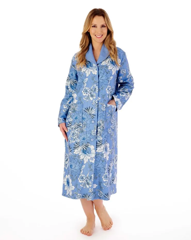 Floral Print Luxury Bamboo 46" Button Through Housecoat HC02351