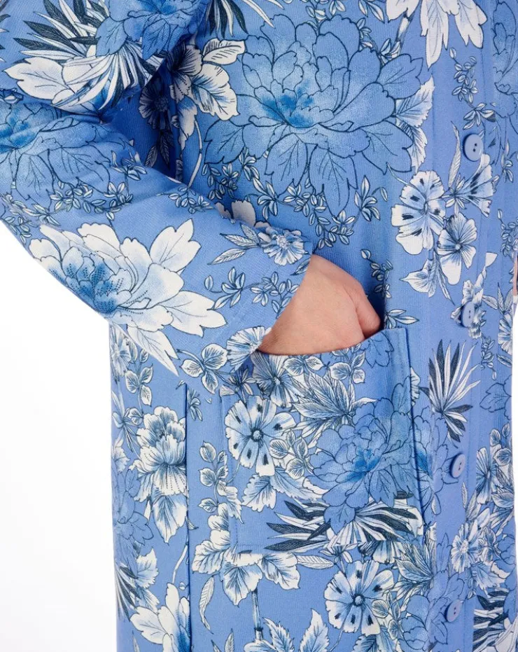 Floral Print Luxury Bamboo 46" Button Through Housecoat HC02351
