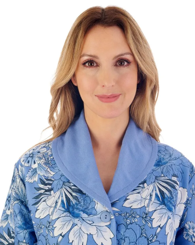 Floral Print Luxury Bamboo 46" Button Through Housecoat HC02351