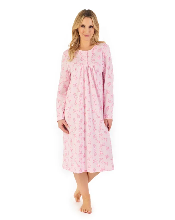 Floral Print 42" Jacquard Jersey Nightdress ND06106