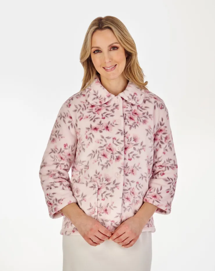 Floral Flannel Fleece 25" Bedjacket BJ04310