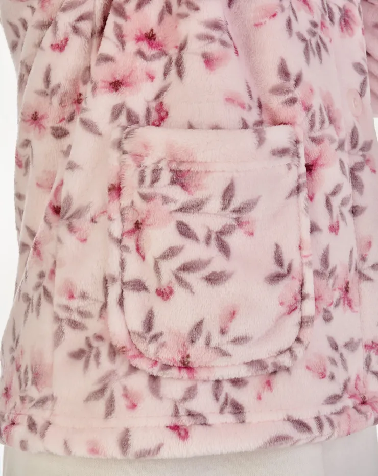 Floral Flannel Fleece 25" Bedjacket BJ04310