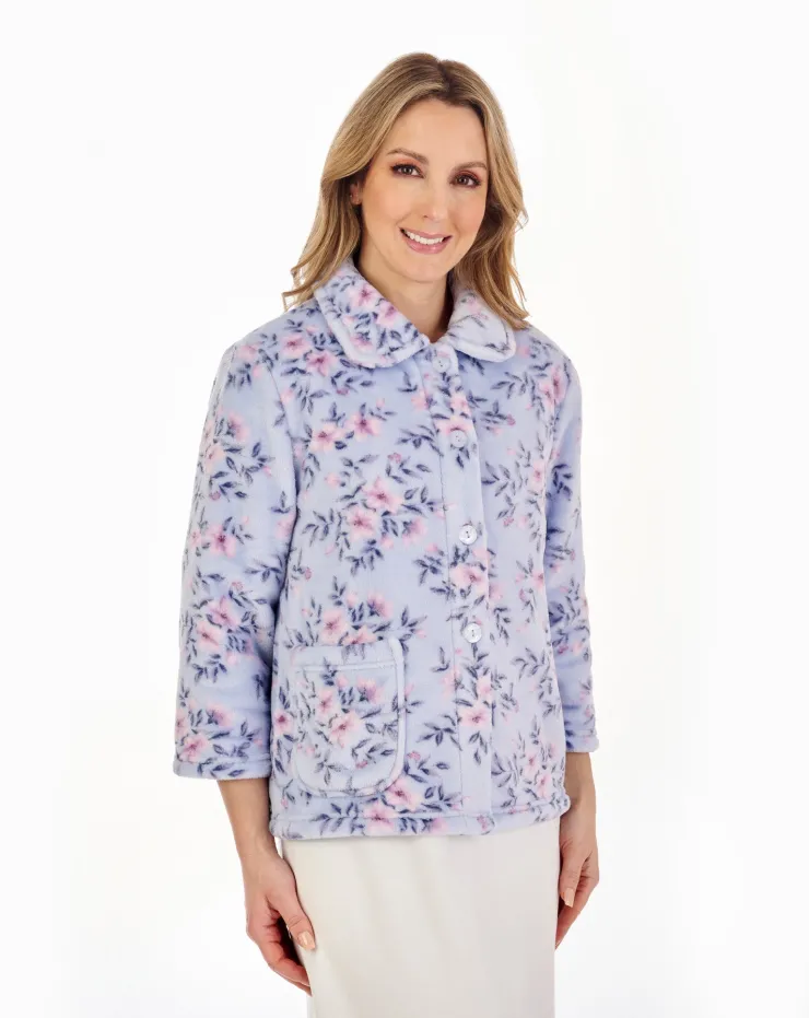 Floral Flannel Fleece 25" Bedjacket BJ04310