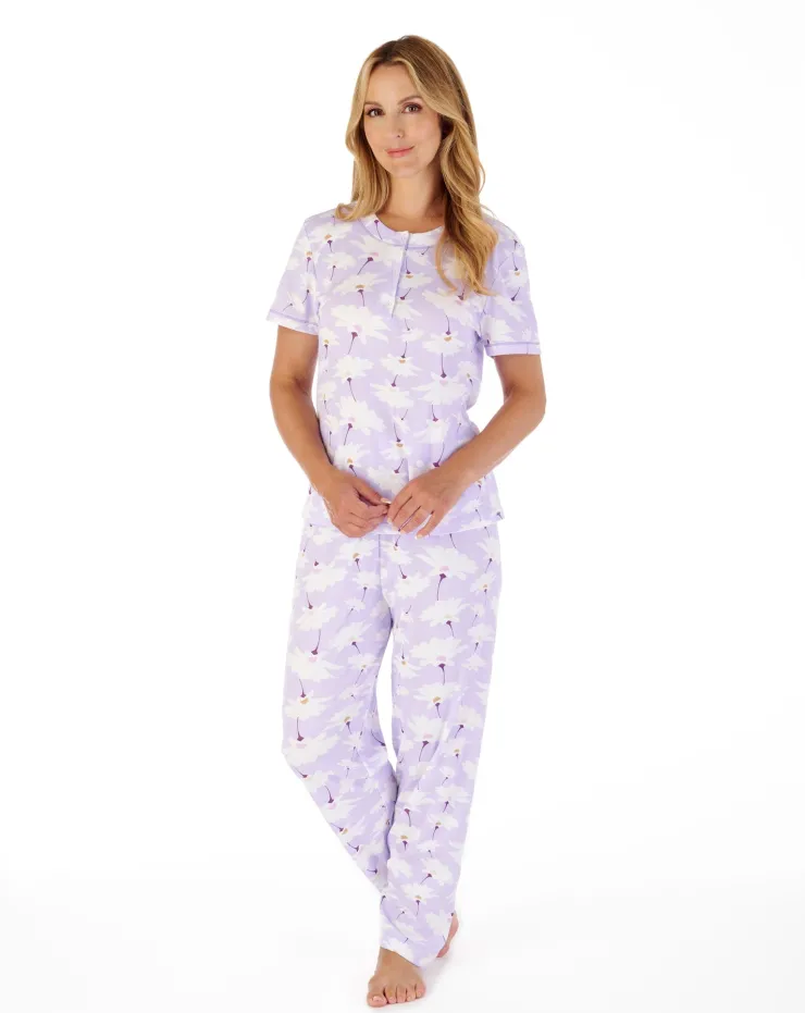 Large Floral Print Jersey Pyjama Set PJ03152