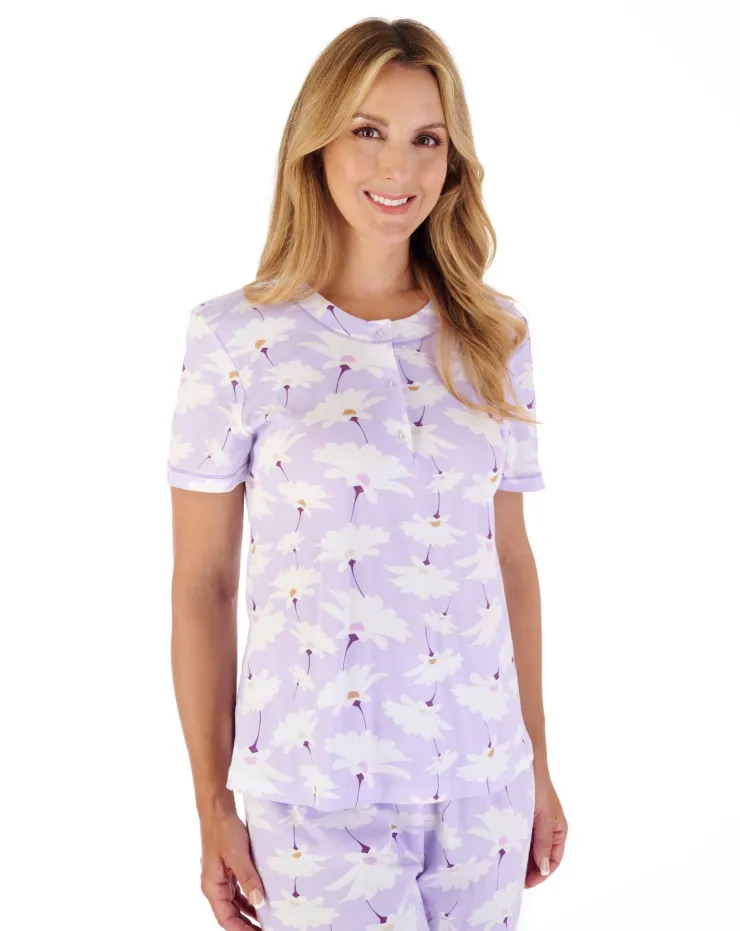 Large Floral Print Jersey Pyjama Set PJ03152