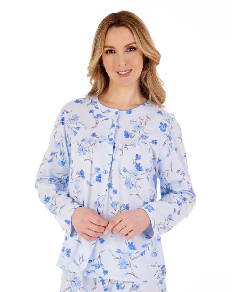 Floral Scroll Button Through Jersey Pyjama PJ88110