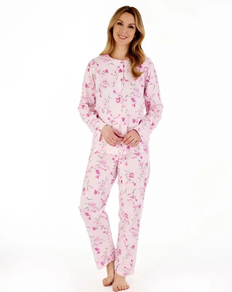 Floral Scroll Button Through Jersey Pyjama PJ88110