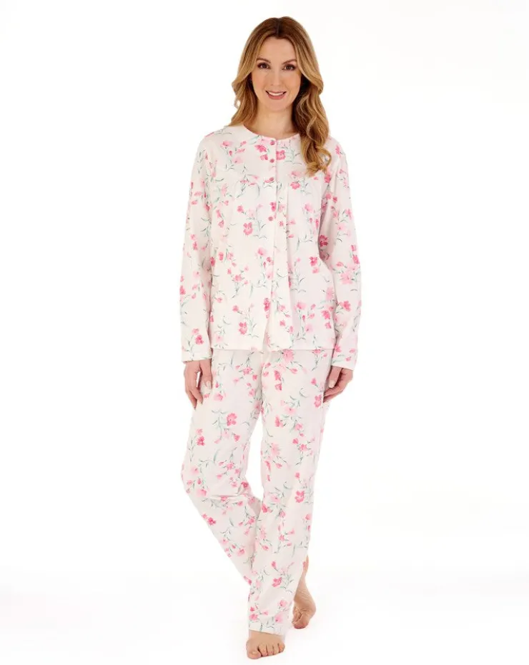 Floral Scroll Button Through Jersey Pyjama PJ88110
