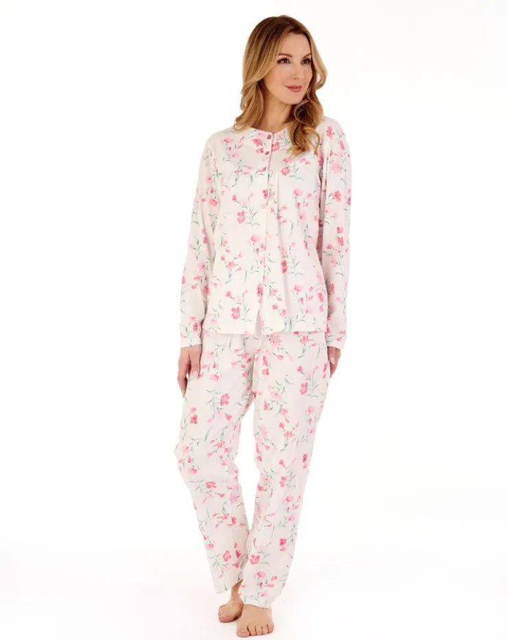 Floral Scroll Button Through Jersey Pyjama PJ88110