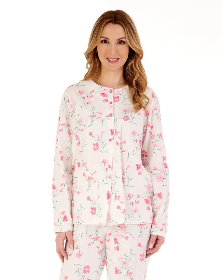 Floral Scroll Button Through Jersey Pyjama PJ88110