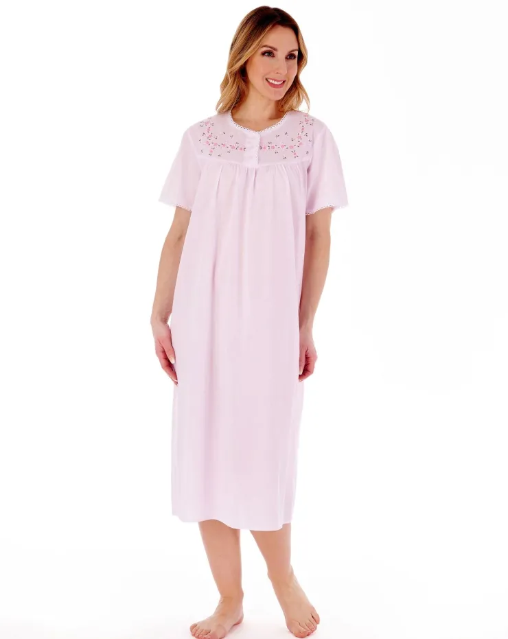 Embroidered Yoke 45" Woven Nightdress ND3270