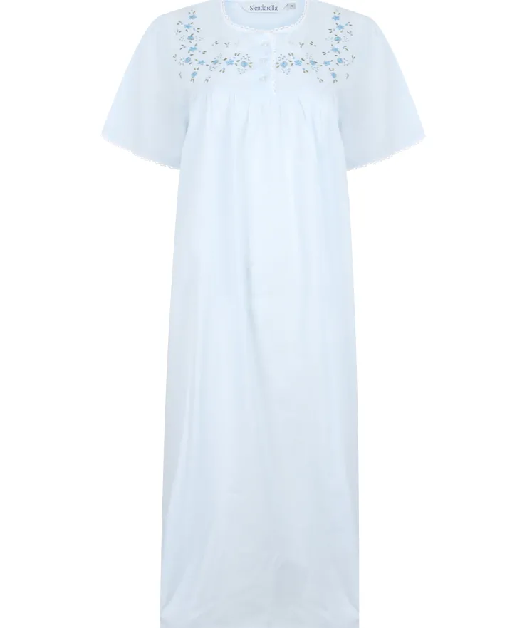 Embroidered Yoke 45" Woven Nightdress ND3270