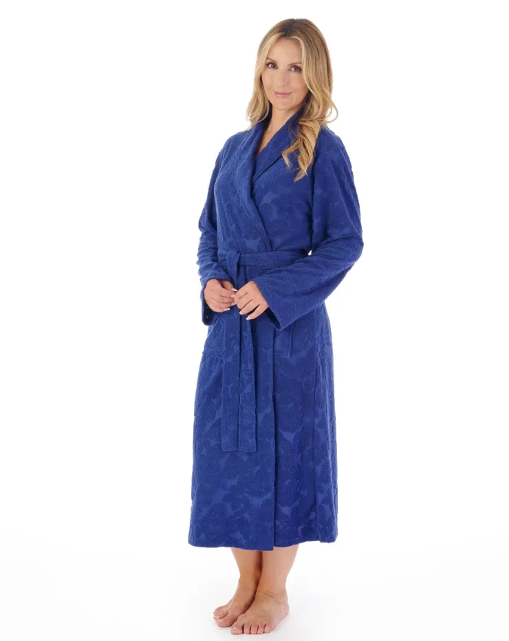 Floral Towelling 46" Wrap Robe HC03312