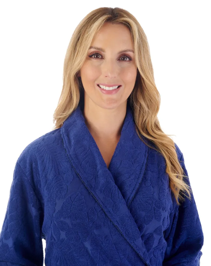 Floral Towelling 46" Wrap Robe HC03312