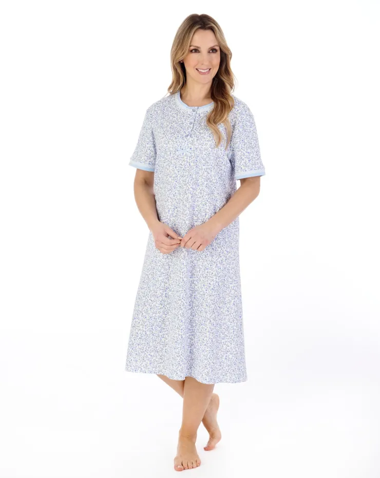 Floral Print 42" Interlock Jersey Nightdress ND04125