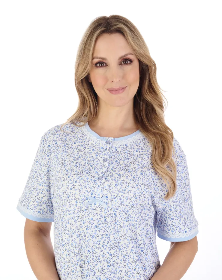 Floral Print 42" Interlock Jersey Nightdress ND04125