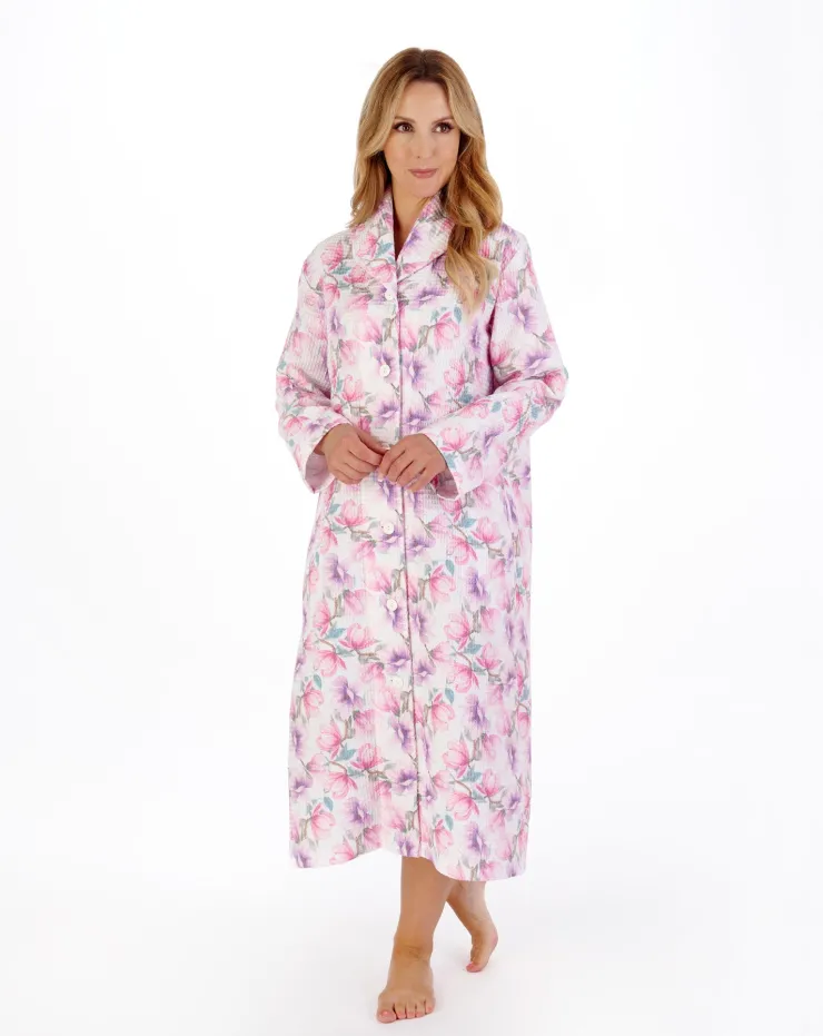 Printed Waffle 46" Button Through Housecoat HC05315