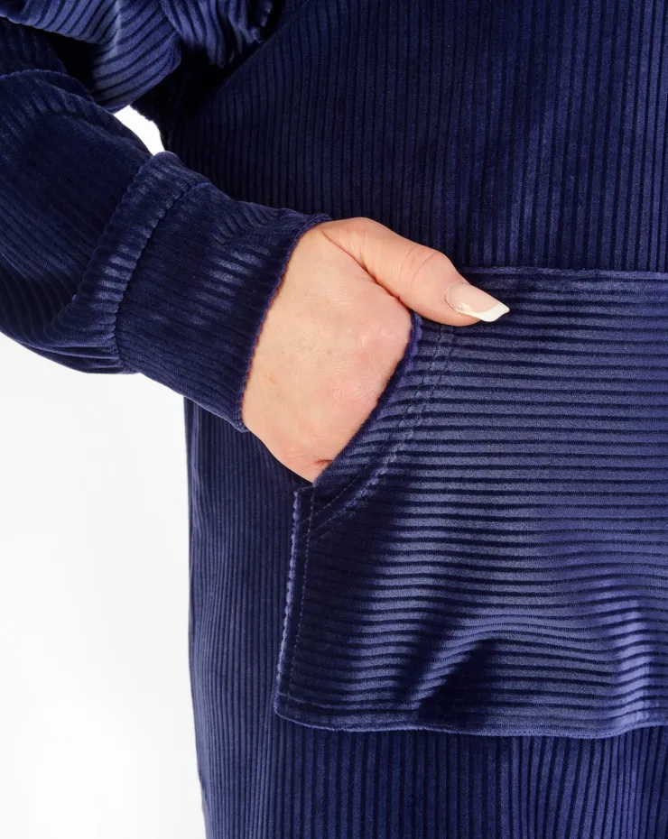 Lounge Velour Stripe 38" Hooded Nightdress GL06710