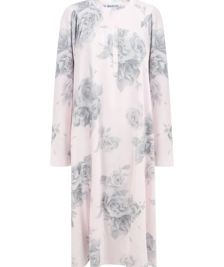 Large Floral Print 43" Jersey Nightdress ND4135