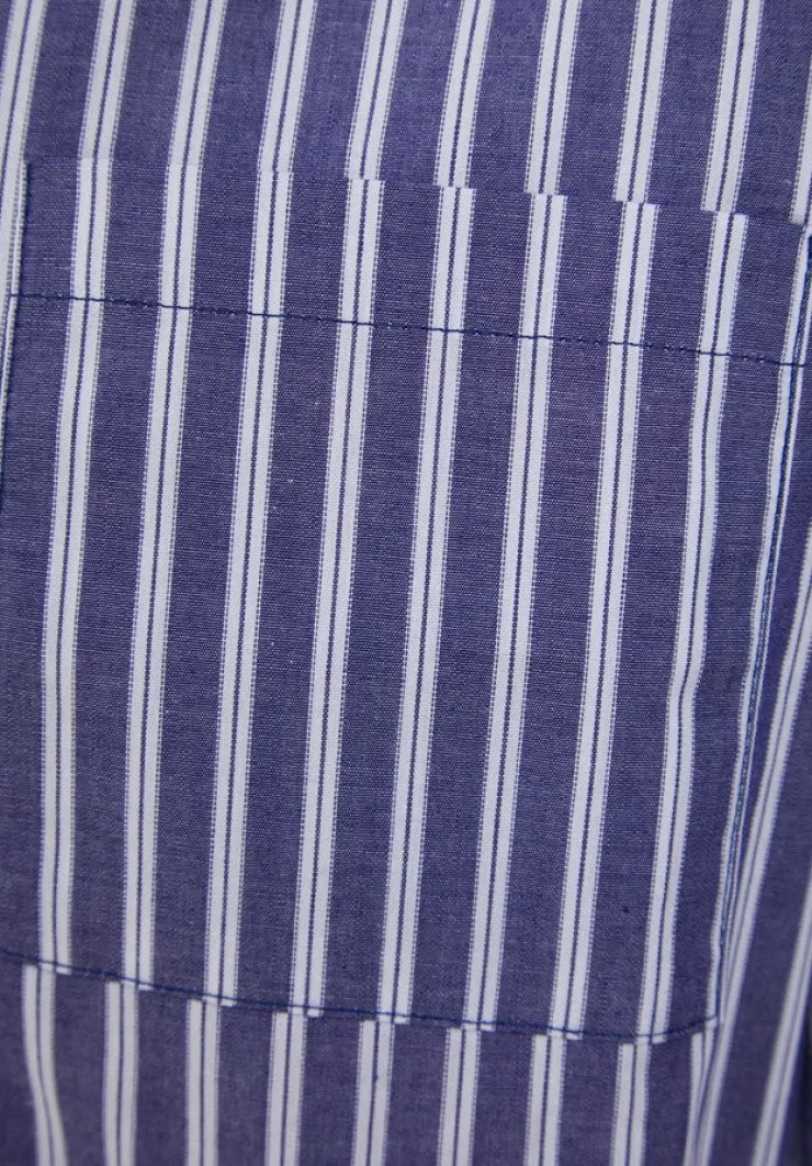 Woven Stripe Button Through Tailored Pyjama Set WR88826