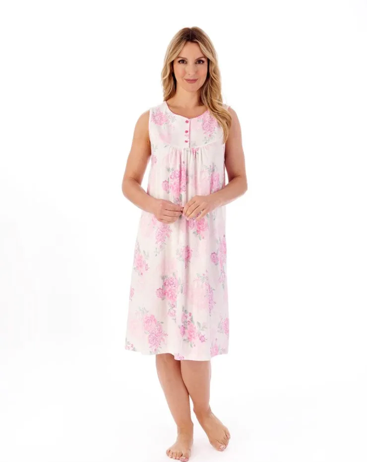 Large Floral Print Jersey 40" Nightdress ND01131